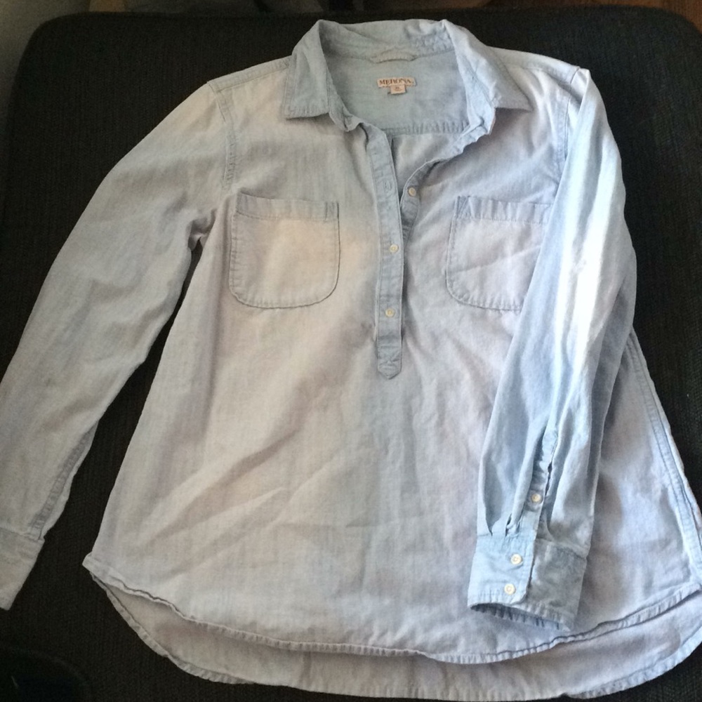 Merona XL Blue Button Up Blouse
